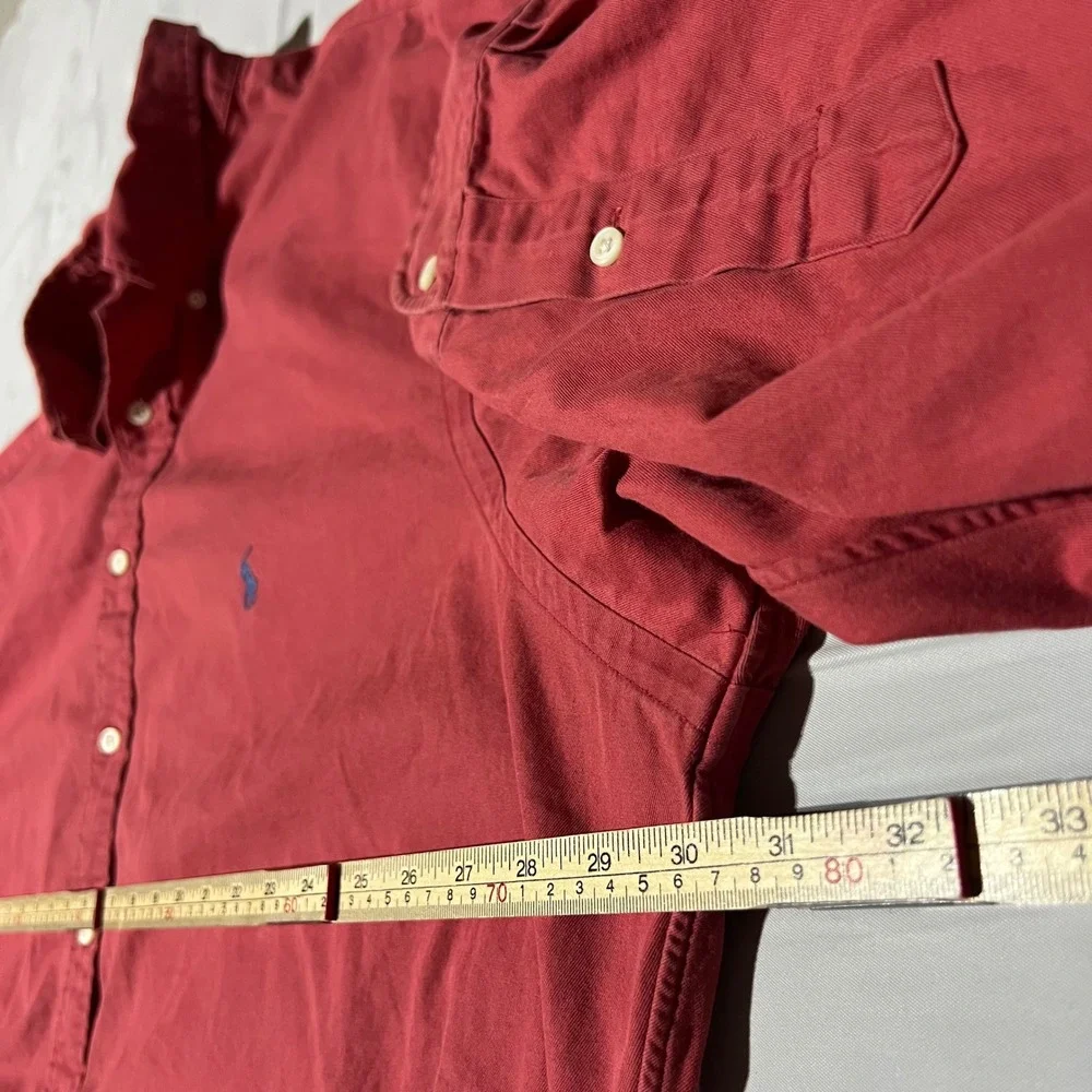 Polo Ralph Lauren Mens 3XLT Red Classic Fit Button Down Shirt Long Sleeve Cotton